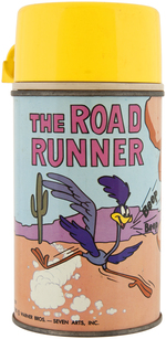 "THE ROAD RUNNER" METAL LUNCHBOX WITH THERMOS.