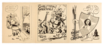 1939 KING FEATURES SYNDICATE PROMOTIONAL COMIC STRIP CHARACTER CHRISTMAS CARDS SET.