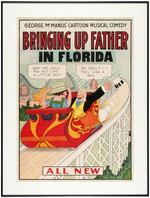 "BRINGING UP FATHER IN FLORIDA" FRAMED STAGE MUSICAL POSTER.