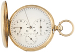 RARE HENRY COURVOISIER DETACHED LEVER CAPTAINS POCKET WATCH IN 18KT YELLOW GOLD HUNTER CASE.