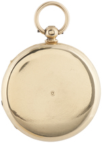 RARE HENRY COURVOISIER DETACHED LEVER CAPTAINS POCKET WATCH IN 18KT YELLOW GOLD HUNTER CASE.