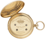 RARE HENRY COURVOISIER DETACHED LEVER CAPTAINS POCKET WATCH IN 18KT YELLOW GOLD HUNTER CASE.