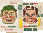 KELLOGG'S CEREAL BOX FLAT LOT CUT-OUT MASKS.