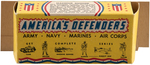 "AMERICA'S DEFENDERS/MACHINE GUNNER" RARE DIE-CUT CANDY BOX.