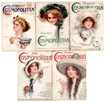 “THE SATURDAY EVENING POST/COSMOPOLITAN” MAGAZINE LOT WITH HARRISON FISHER COVERS.