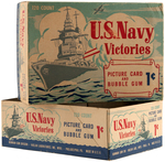 "U.S. NAVY VICTORIES" BOWMAN ONE CENT GUM CARD DISPLAY BOX.