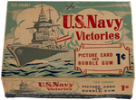 "U.S. NAVY VICTORIES" BOWMAN ONE CENT GUM CARD DISPLAY BOX.