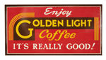 "ENJOY GOLDEN LIGHT COFFEE" TIN SIGN.