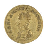 ONE OF THE FIRST CAMPAIGN MEDALETS FROM 1824 FOR ANDREW JACKSON.