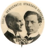 DEBS/HARRIMAN "SOCIAL DEMOCRATIC STANDARD BEARERS" JUGATE BUTTON.