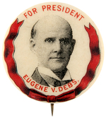 SCARCE "EUGENE V. DEBS" 1904 BUTTON VARIATION OF HAKE #2152.