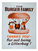 A&W ROOT BEER "THE BURGER FAMILY" EMBOSSED SIGN.