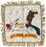 WORLD WAR II ARMY UNITS PAIR - ALASKAN PILLOW COVER & AUSTRALIAN PENNANT.