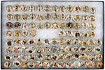 CIGARETTE CARTOON BUTTONS: 40 BY MCNAMARA AND 56 BY RUBE GOLDBERG FOR 96 TOTAL.