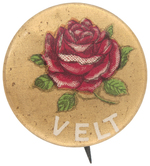 ROOSEVELT 1904 ROSE/VELT REBUS BUTTON HAKE #3313.