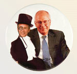 DICK AS EDGAR BERGEN; GEORGE AS CHARLIE McCARTHY 3" BUTTON.