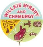 FUTURISTIC 1940 "WILLKIE McNARY AND CHEMURGY" BUTTON HAKE #2035.