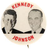 KENNEDY/JOHNSON 1960 JUGATE BUTTON HAKE #3.