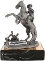 "THE LONE RANGER" LIMITED EDITION PEWTER FIGURE SIGNED BY CLAYTON MOORE.