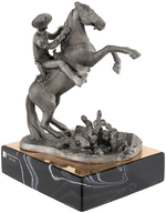 "THE LONE RANGER" LIMITED EDITION PEWTER FIGURE SIGNED BY CLAYTON MOORE.