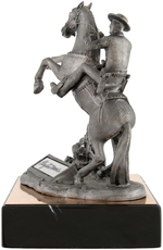 "THE LONE RANGER" LIMITED EDITION PEWTER FIGURE SIGNED BY CLAYTON MOORE.