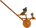 WORLD WAR II ANTI-HITLER WOODEN PUSH TOY.