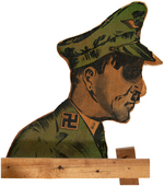 WORLD WAR II ANTI-HITLER WOODEN PUSH TOY.