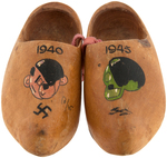 WORLD WAR II ANTI-AXIS WOODEN SHOE PAIR.