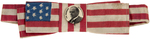 McKINLEY FLAG BOW TIE WITH 1896 "FOR PRESIDENT" BUTTON.