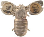 McKINLEY AND HOBART 1896 MECHANICAL GOLD BUG PIN IN PERFECT WORKING CONDITION.