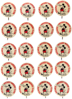 SEARS MICKEY MOUSE CLUB OF CHICAGO 1930 ARMY OF MARCHING MICE BUTTONS.