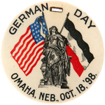 TRANS-MISSISSIPPI/GERMAN DAY DOUBLE SIDED CELLULOID FOB.