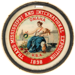 TRANS-MISSISSIPPI/GERMAN DAY DOUBLE SIDED CELLULOID FOB.