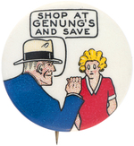 DICK TRACY WITH ORPHAN ANNIE RARE DEPARTMENT STORE PROMOTIONAL BUTTON.