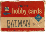 "BATMAN" TOPPS ORANGE BACK/BLACK BAT GUM CARD SET & VENDING BOX.