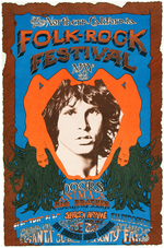 "THE NORTHERN CALIFORNIA FOLK-ROCK FESTIVAL" POSTER FEATURING THE DOORS & THE ANIMALS.