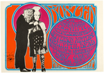 FILLMORE MIME BENEFIT CONCERT ARTIST-SIGNED POSTER FEATURING JEFFERSON AIRPLANE & THE GRATEFUL DEAD.