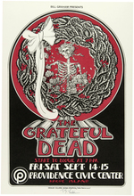 THE GRATEFUL DEAD 1973 RHODE ISLAND ARTIST-SIGNED CONCERT POSTER.