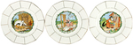 THE THREE LITTLE PIGS FRENCH CHINA DESSERT PLATE LOT.
