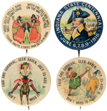 INDIANA PAIR OF CELEBRATION BUTTONS AND PAIR FOR "FAIR AND CARNIVAL, GLENHAVEN."