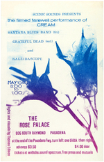 SANTANA & THE GRATEFUL DEAD 1969 CONCERT HANDBILL.