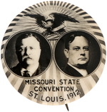 ROOSEVELT/JOHNSON "MISSOURI STATE CONVENTION ST. LOUIS 1912" JUGATE BUTTON.