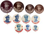 MacARTHUR 11 BUTTONS IN FIVE DESIGNS AND VARIOUS SIZES.