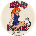 AL CAPP'S  WOLF GAL/SHMOO CHARACTERS ON GRADUATION BUTTON.