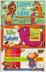 "LIPPY THE LION/SILLY SIDNEY THE ABSENT-MINDED ELEPHANT/HASHIMOTO-SAN" BOXED GAME TRIO.