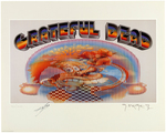 GRATEFUL DEAD "ICE CREAM KID/RAINBOW FOOT" STANLEY MOUSE & ALTON KELLEY SIGNED & NUMBERED PRINT.