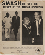 OUTSTANDING PAN-AFRICANISM "SMASH THE FBI & CIA" POSTER WITH IMAGE OF M.L. KING AND MALCOLM X.