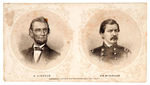 JUGATE CARD PICTURING THE 1864 CANDIDATES "A. LINCOLN" AND "G.B. McCLELLAN."