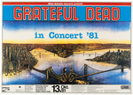 THE GRATEFUL DEAD 1981 GERMAN CONCERT POSTER.