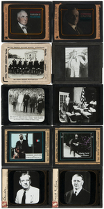 TEN GLASS SLIDES AND FOUR STEREOVIEWS FEATURING GOP CANDIDATES FROM HARDING TO LANDON.